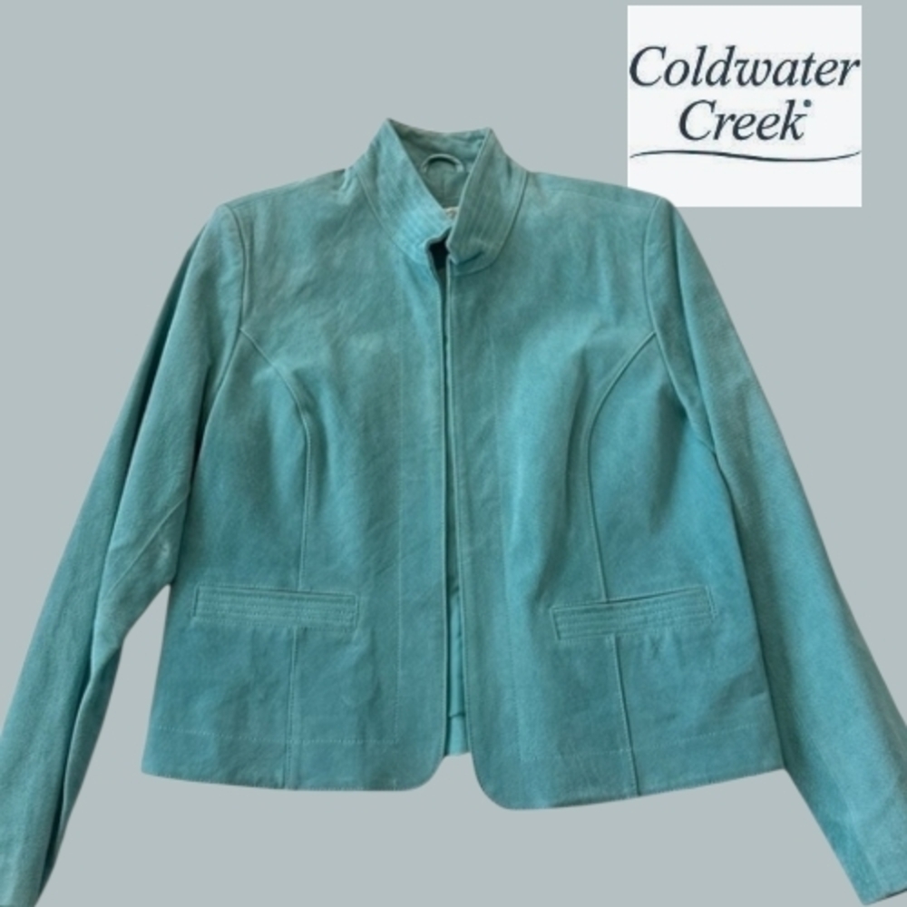 Coldwater Creek Suede Tiffany Blue Blazer-Size PS VTG